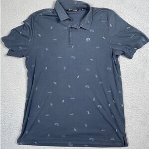 Travis Mathew Mens Size XL Happy Thoughts Short Sleeve Polo Shirt Pineapples